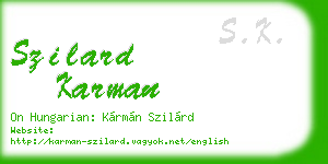 szilard karman business card