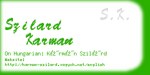 szilard karman business card